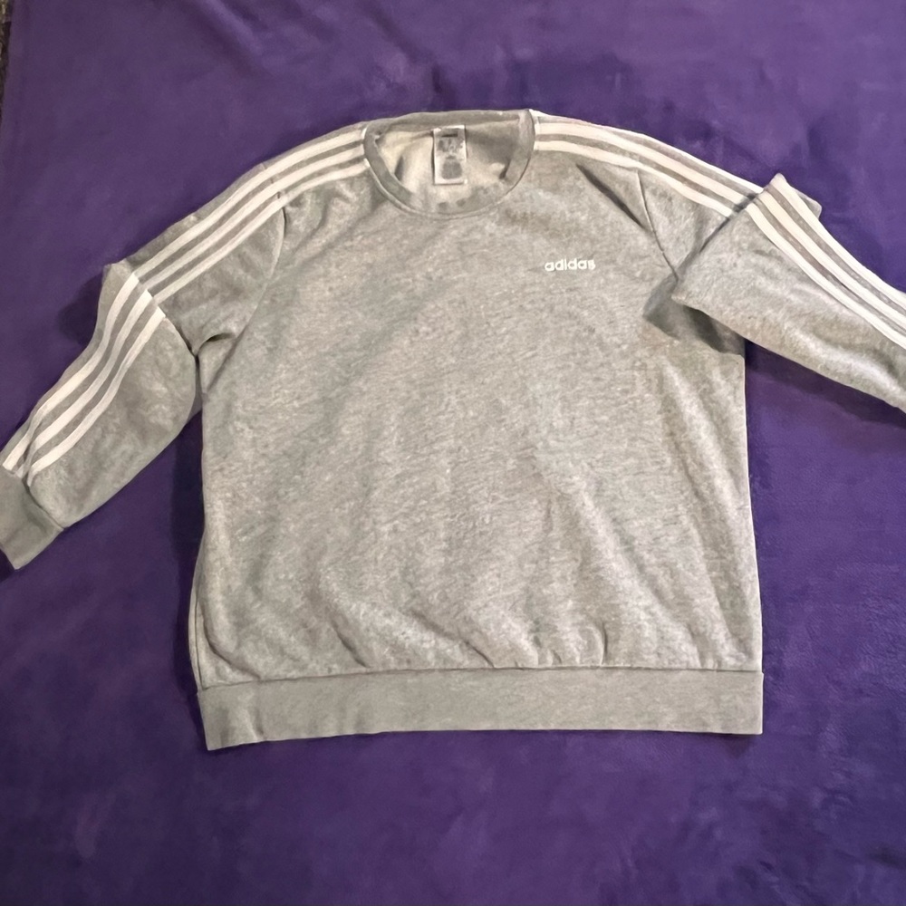 Adidas grey crew neck sweater 2XL